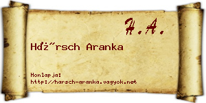 Hársch Aranka névjegykártya